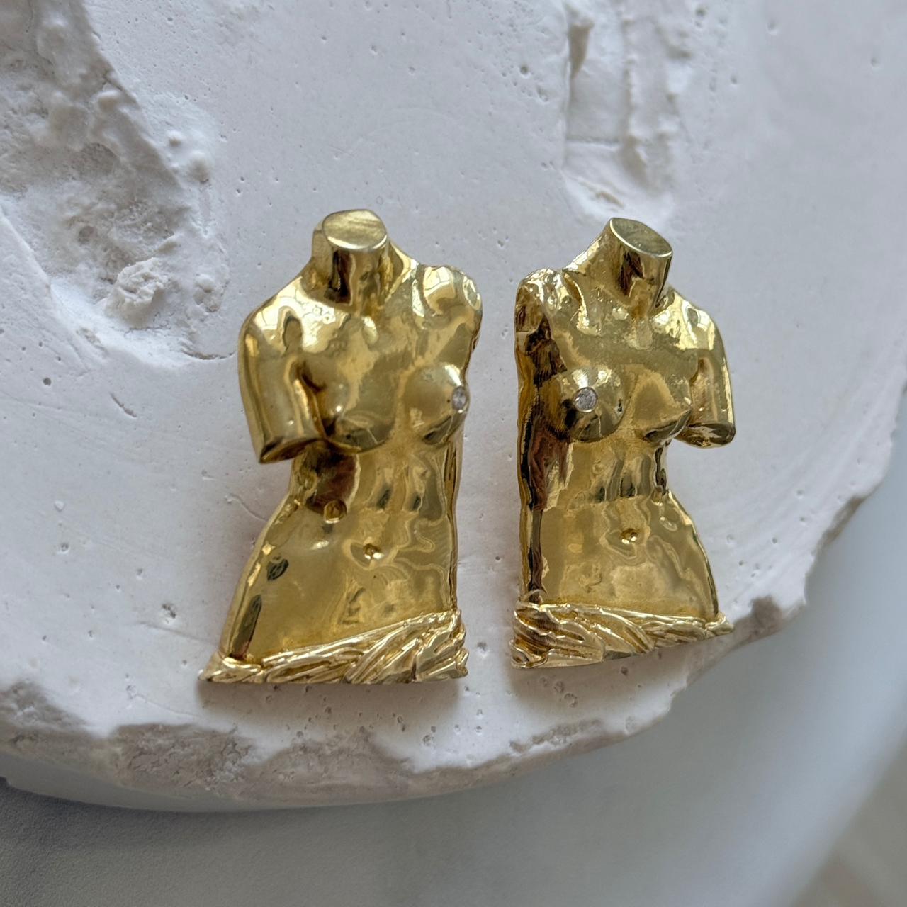 "Power of Detachment" - Sculptural Silver Earrings