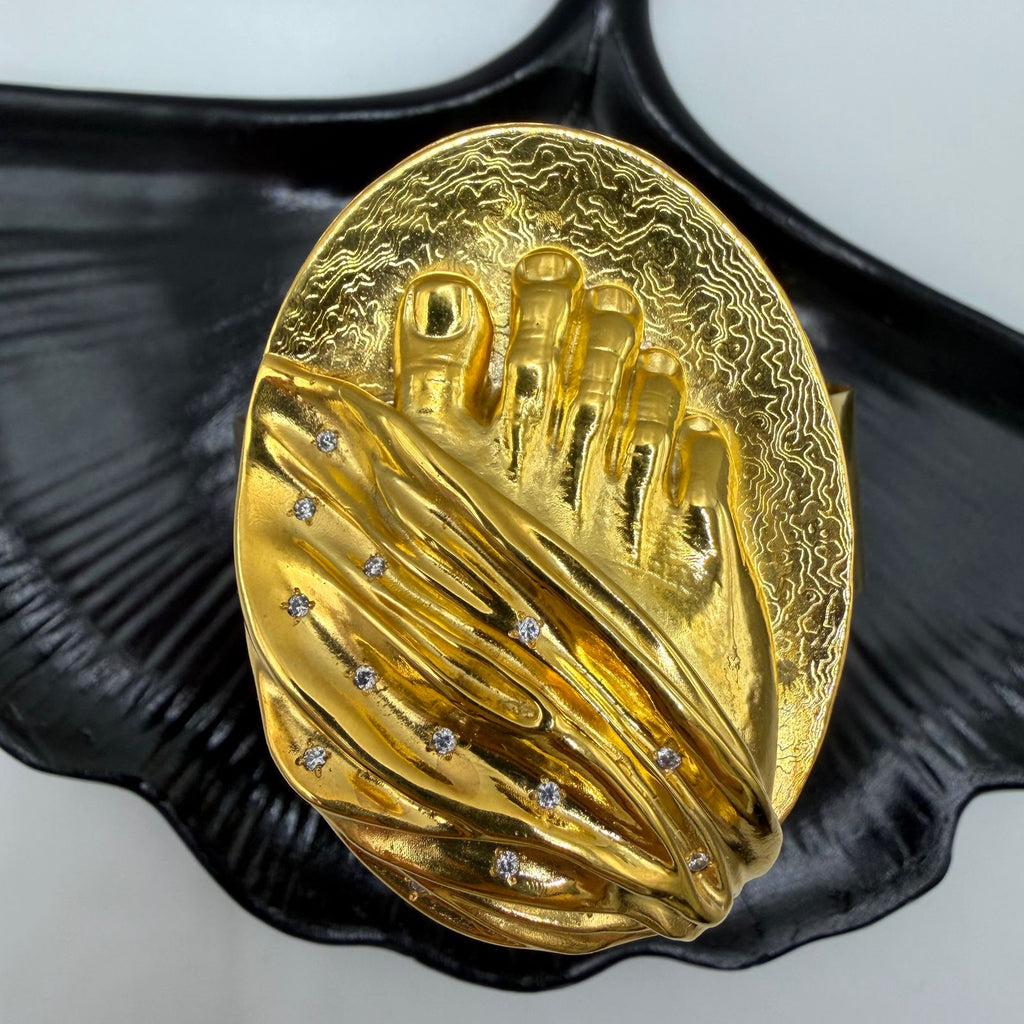 'Not Just a Toe" - Sculptural Brass Bracelet