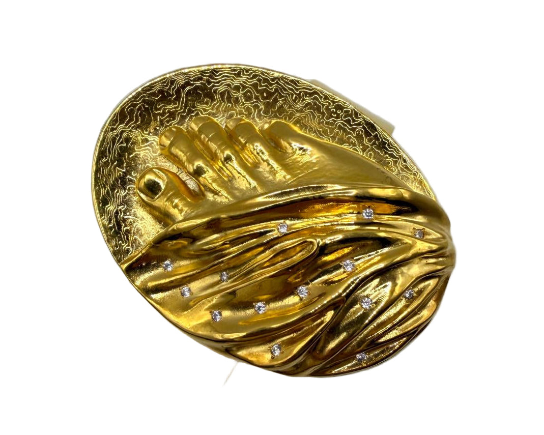 'Not Just a Toe" - Sculptural Brass Bracelet