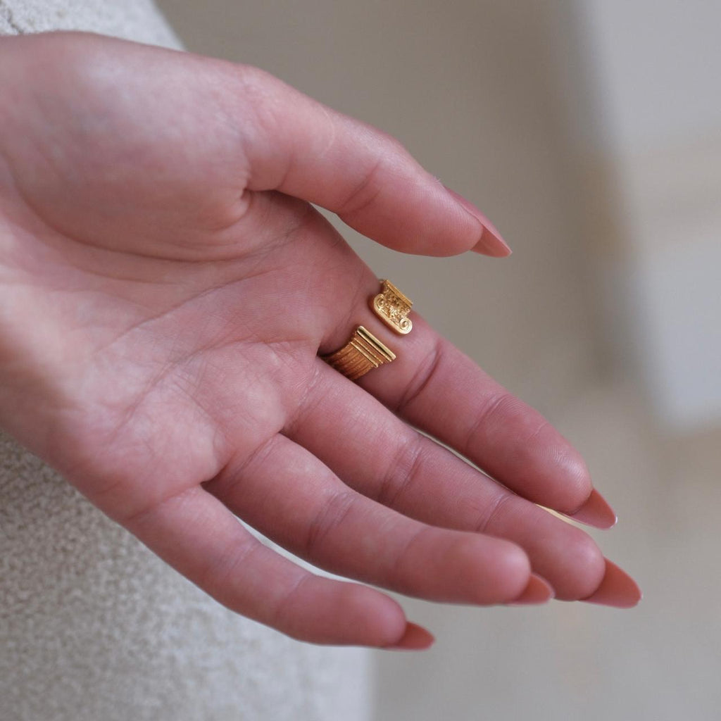 “Vibration of Feelings”- Sculptural Gold-Plated Ring