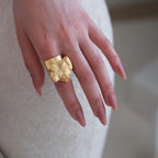 “Vibration of Feelings”- Sculptural Gold-Plated Ring
