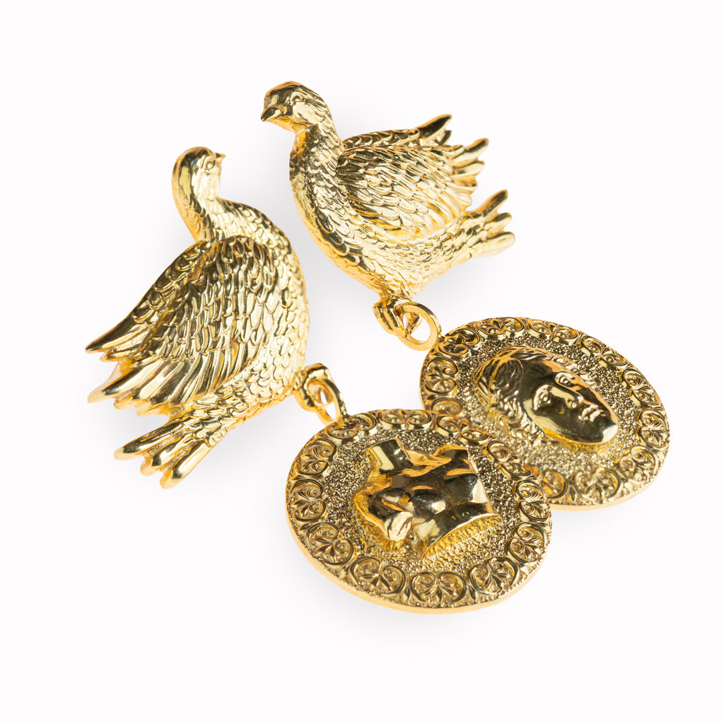 Dove sculptural silver jewelry for women, unique handmade art earrings and rings, goddess and mythology fashion accessories, perfect luxury gift for modern goddess. 