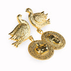 Dove sculptural silver jewelry for women, unique handmade art earrings and rings, goddess and mythology fashion accessories, perfect luxury gift for modern goddess. 