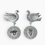 Unique handmade silver  sterling silver jewelry, mythology and art inspired earrings for women, sculptural art silver 925 jewelry and luxury fashion accessory.